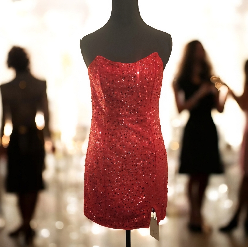 SHEIN Red Sequin Dress